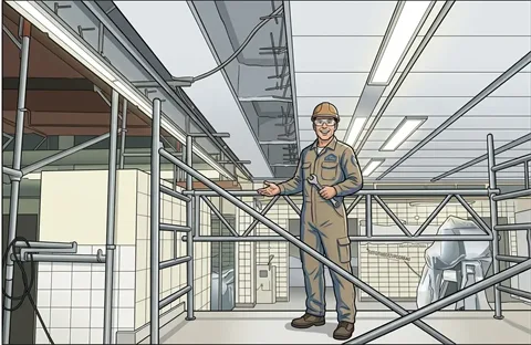 Techniker in einer Industrieanlage